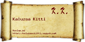 Kaluzsa Kitti névjegykártya