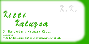 kitti kaluzsa business card